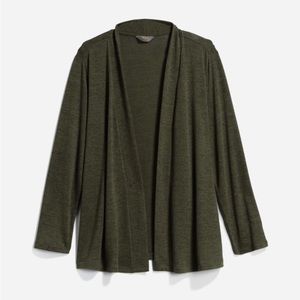 Women’s Size 1X Olive green open cardigan. Mix by 41 Hawthorn. New with tags.